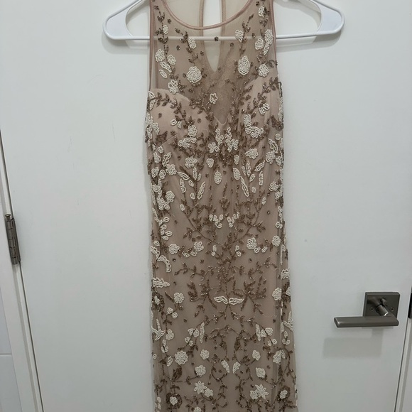 Aidan Mattox, size 0, cream with beads, slip underneath - Picture 2 of 8